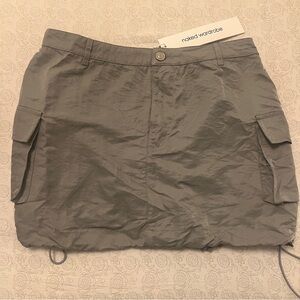 Naked Wardrobe Gray Cargo Mini Skirt